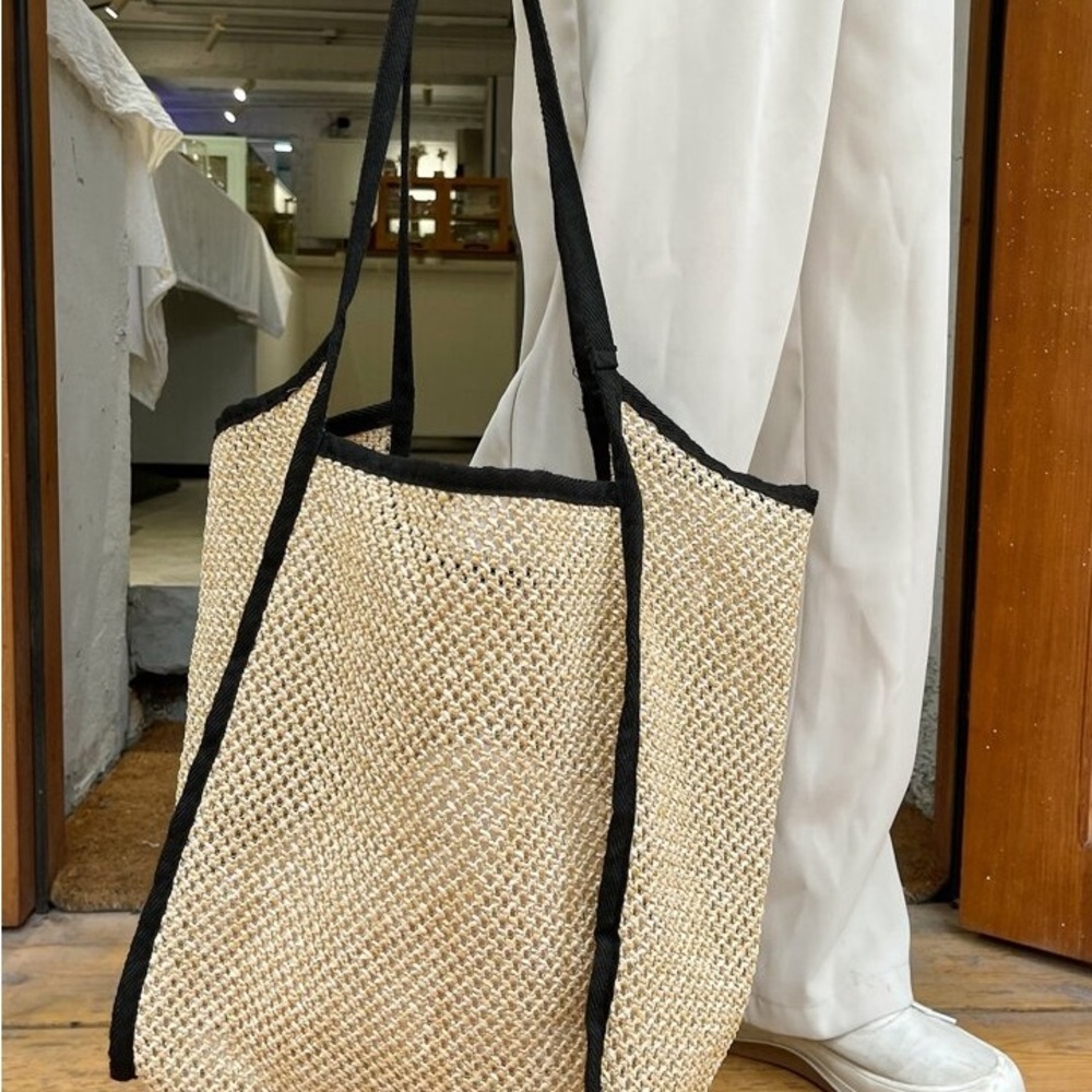 DAZY Contrast Trim Mesh Tote Bag